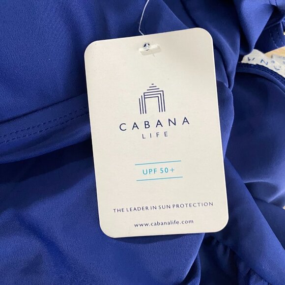 Cabana Life‎ Tankini Swim Top Womens Small Blue Embroidered Neck NWT SW-1845 - Picture 5 of 7